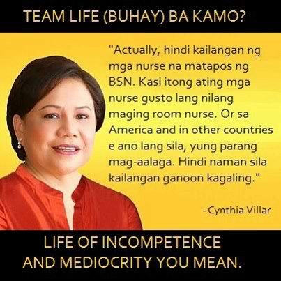 cynthia villar on filipino nurses Update: Cynthia Villar | Room Nurse