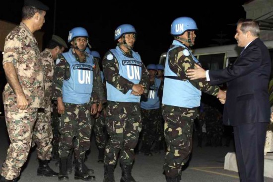 UN Filipino Peacekeepers Released peacekeepersreleased 550x366 UN Filipino Peacekeepers Released