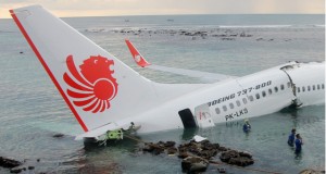 Bali Airliner Crashes, Overshoots Runway and Falls in Sea