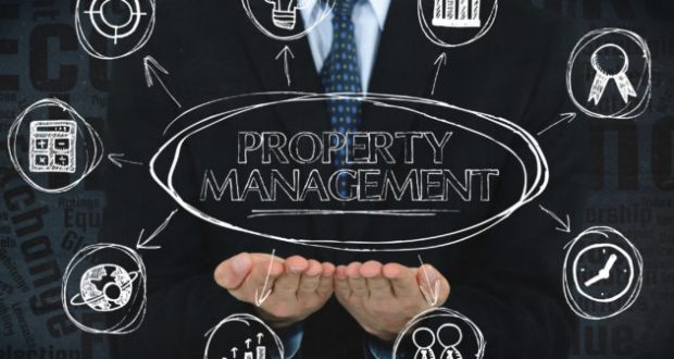 Property Management concept image with business icons.